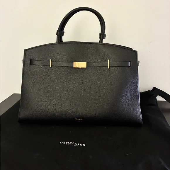 ✨ DeMellier The Hudson Bag Black Small Grain Leather - Picture 4 of 13